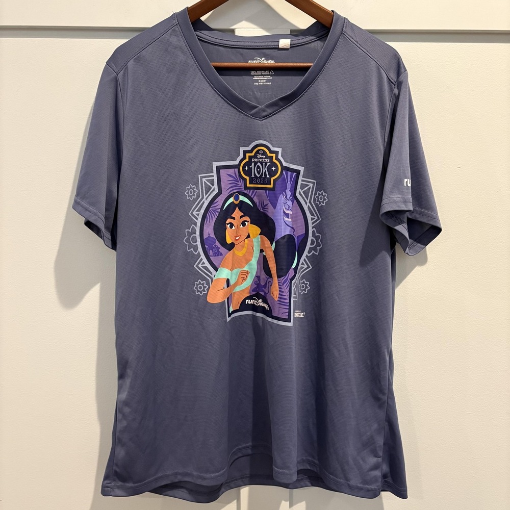 RunDisney Princess 10K‎ Shirt Womens 2X Purple Jasmine Genie 2025 Running Race